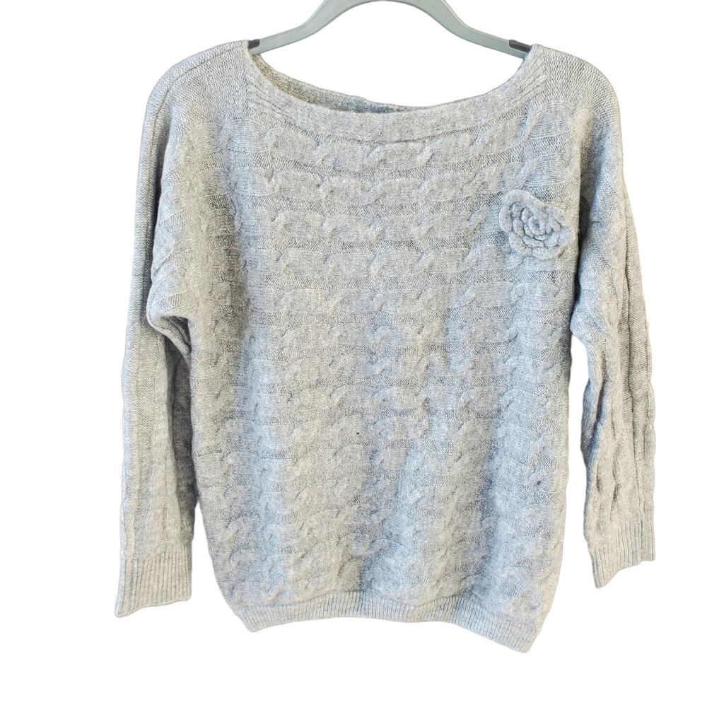 Military Hippie Forever Roses Grey Knit Sweater Size 1X NWT